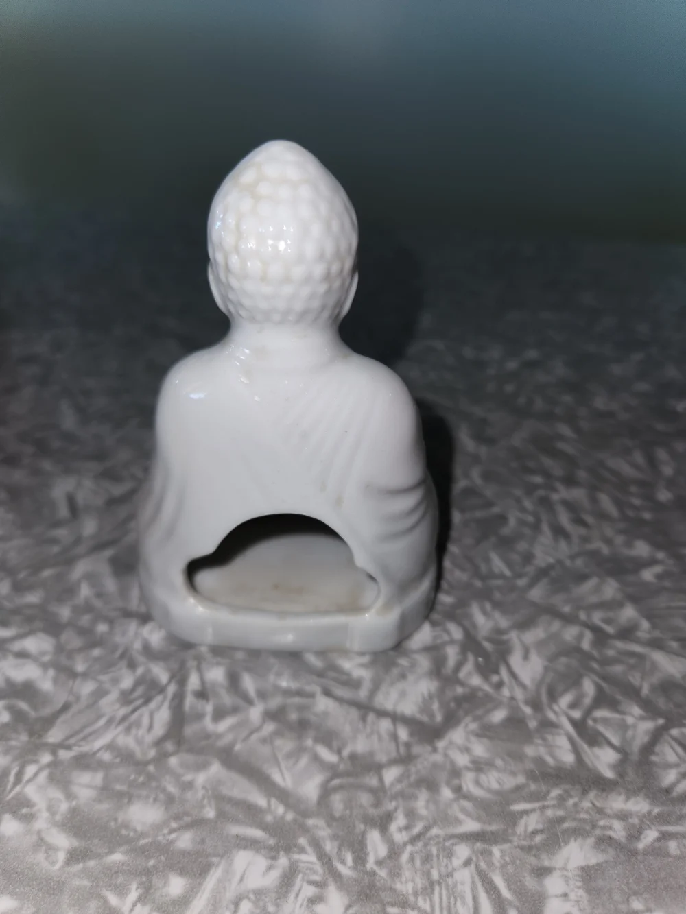 Source Unknown White Ceramic Buddha Candle Holder